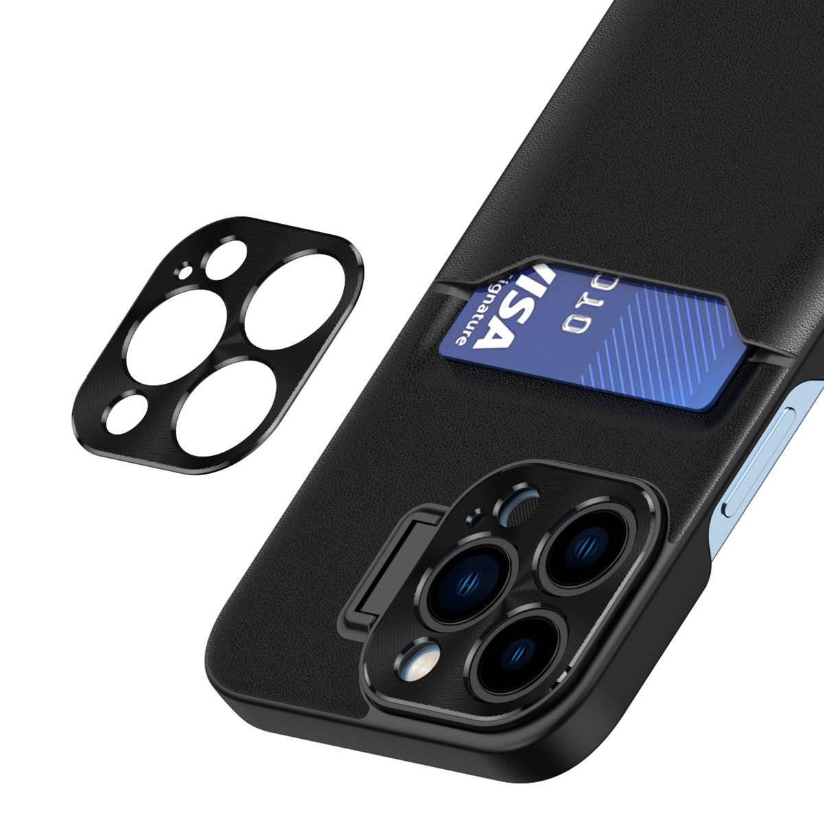 Leather Stand Case etui Samsung Galaxy S23 pokrowiec portfel na kartę z podstawką czarne