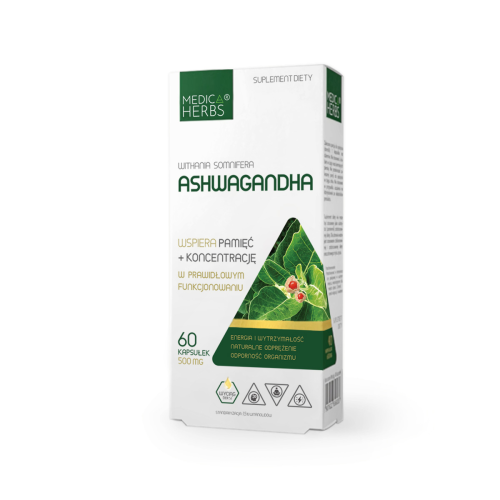 Medica Herbs Medica Herbs Ashwagandha 500 mg - 60 kapsułek MH-804