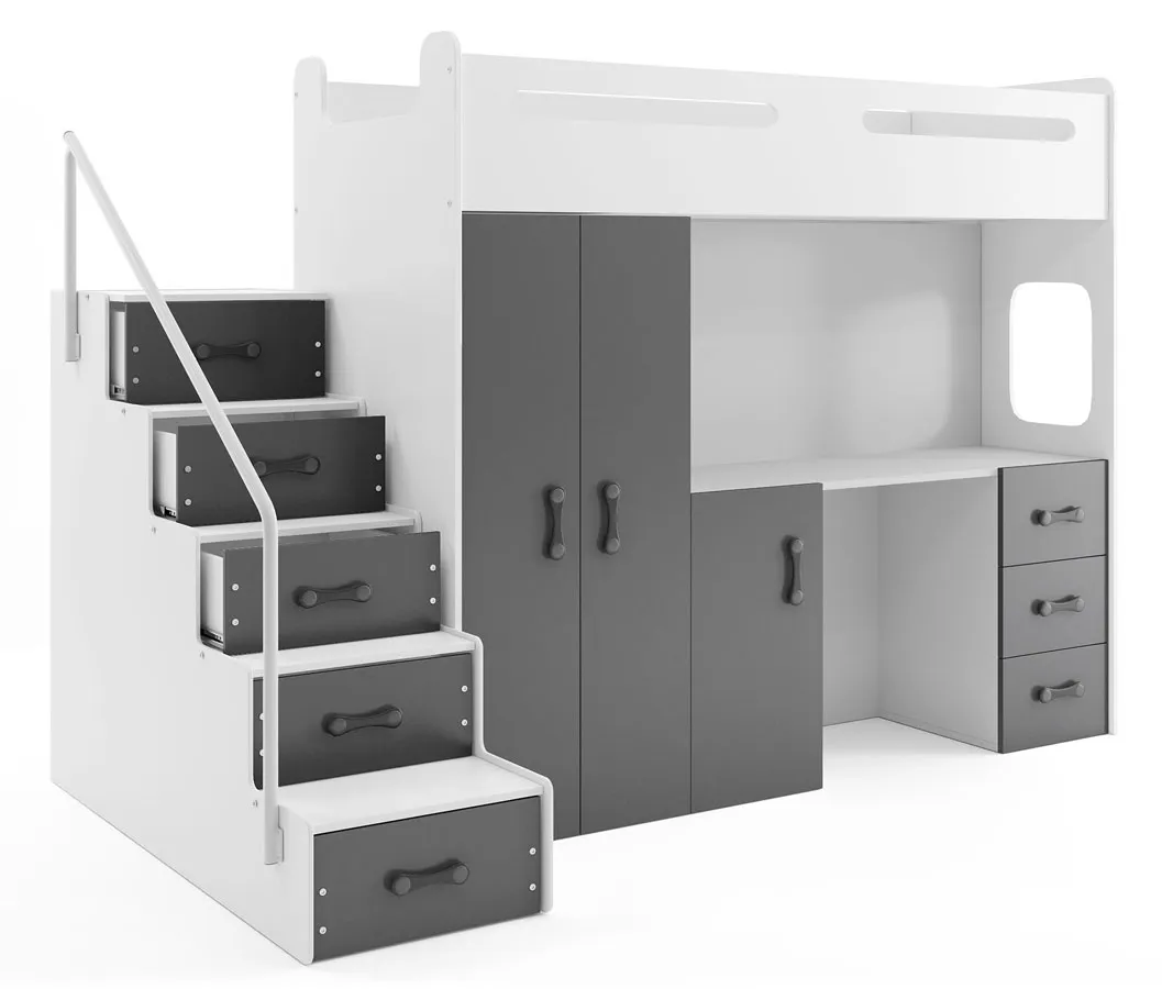 Szafa z łóżkiem i biurkiem pod spodem dla dzieci S4-W21