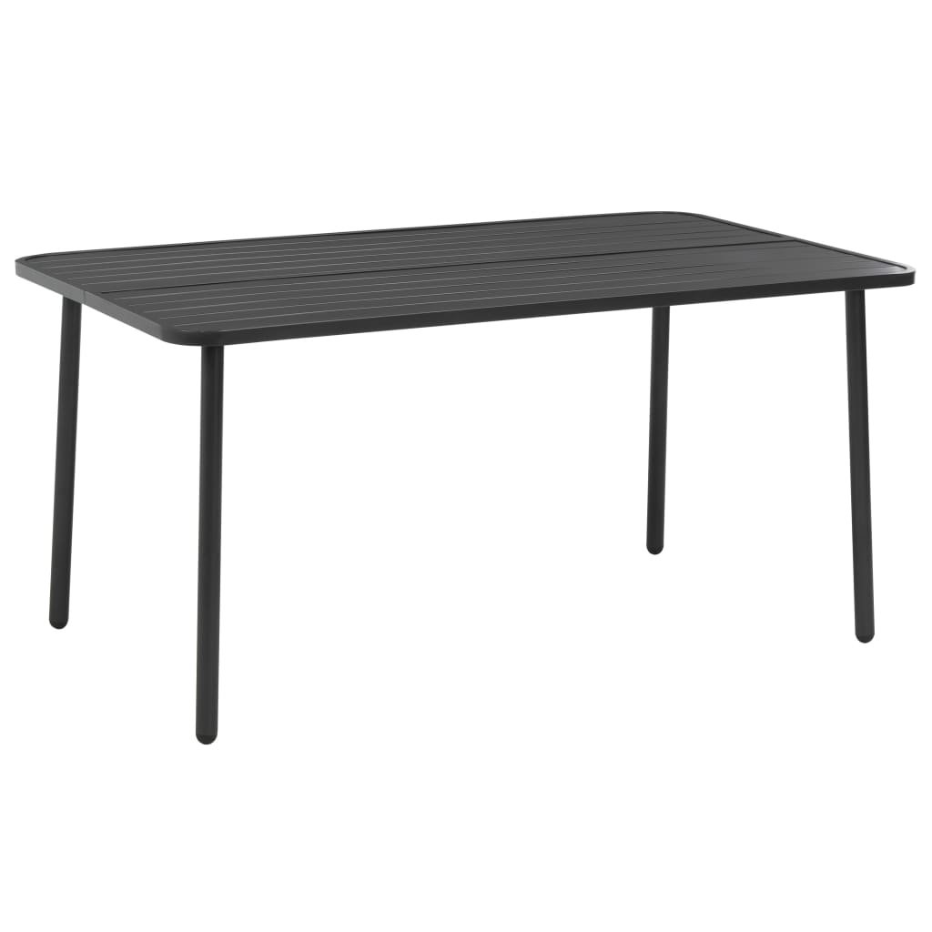 vidaXL Ogrodowy stół jadalniany, stal, 150 x 90 x 72 cm, ciemnoszary