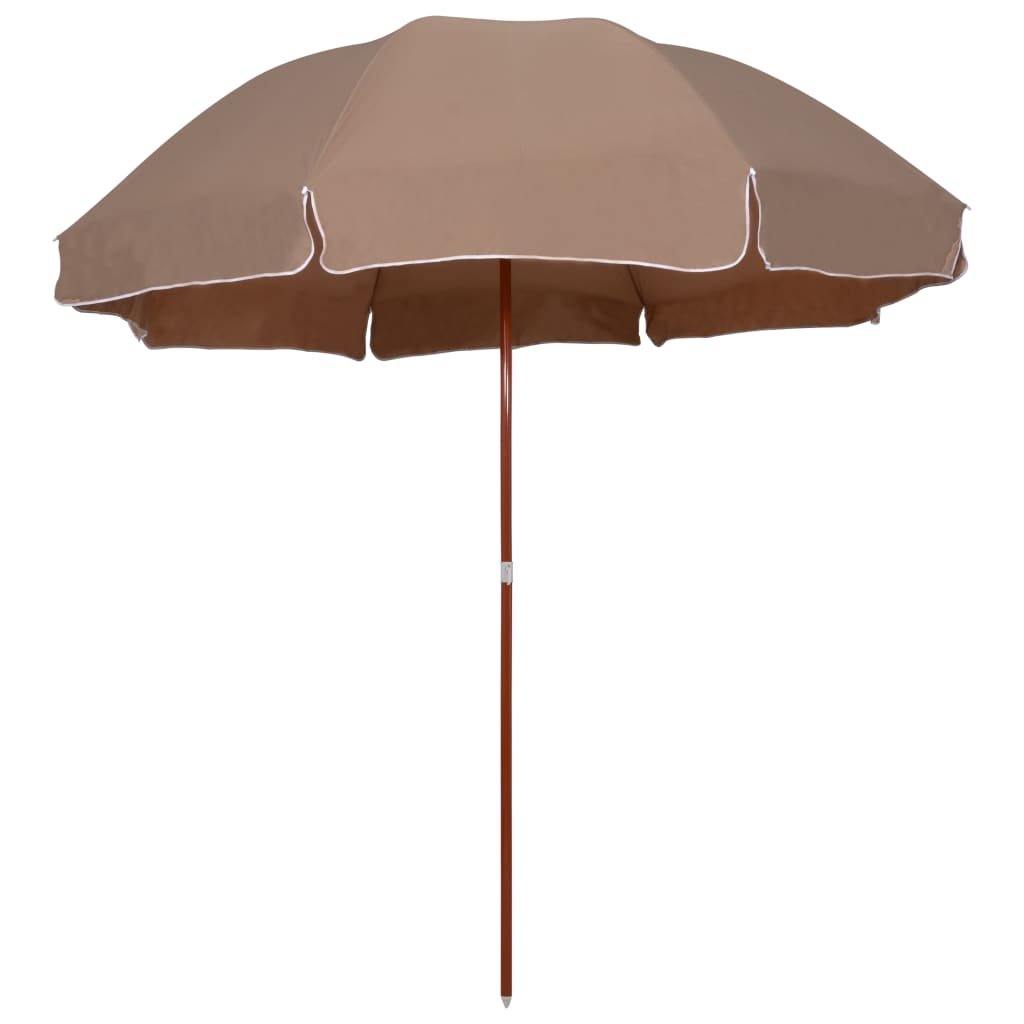 vidaXL Parasol na stalowym słupku, 300 cm, kolor taupe vidaXL