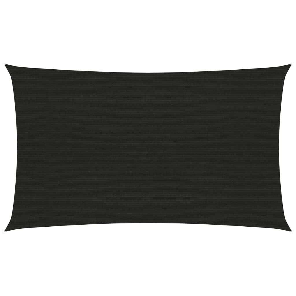 vidaXL Żagiel przeciwsłoneczny, 160 g/m, czarny, 5x8 m, HDPE 311743