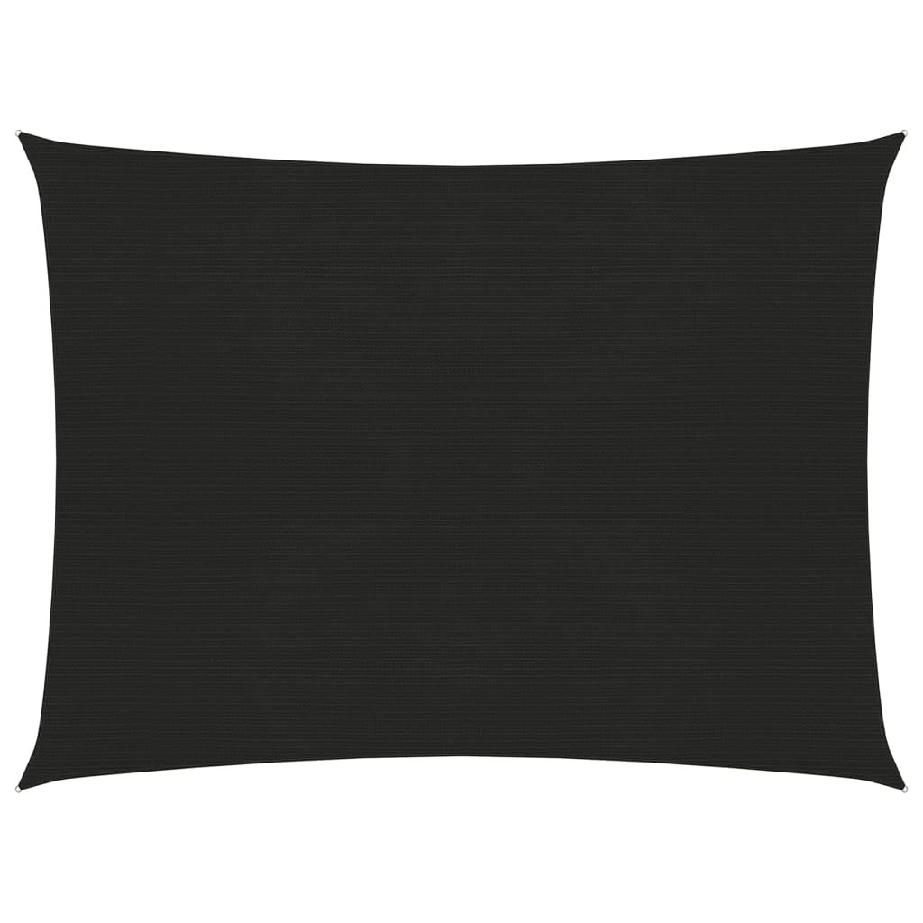 vidaXL Żagiel przeciwsłoneczny, 160 g/m, czarny, 5x6 m, HDPE vidaXL