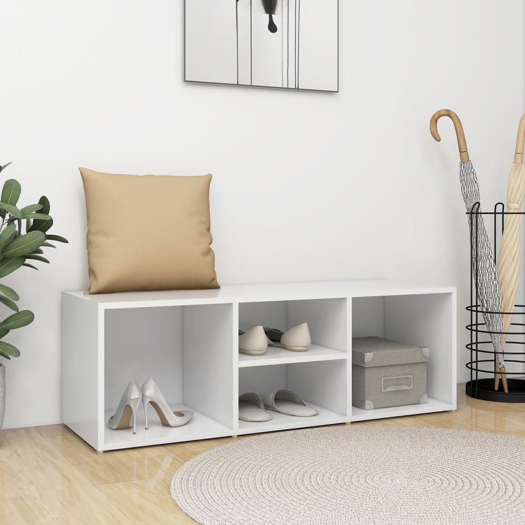 vidaXL Lumarko Ławka z miejscem na buty, biała, 105x35x35 cm, płyta wiórowa 804463