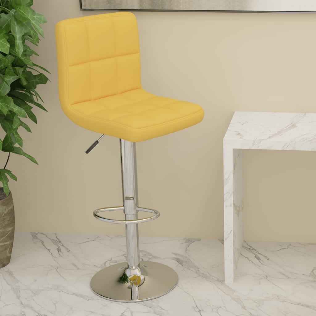 vidaXL Lumarko Stołek barowy, musztardowy, obity tkaniną 334236