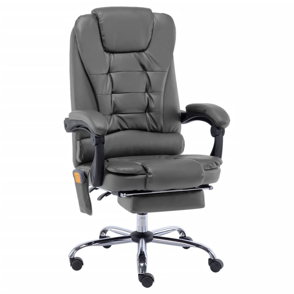 vidaXL Krzesło biurowe Krzesło biurowe z funkcją masażu antracytowe sztuczna skóra 20362