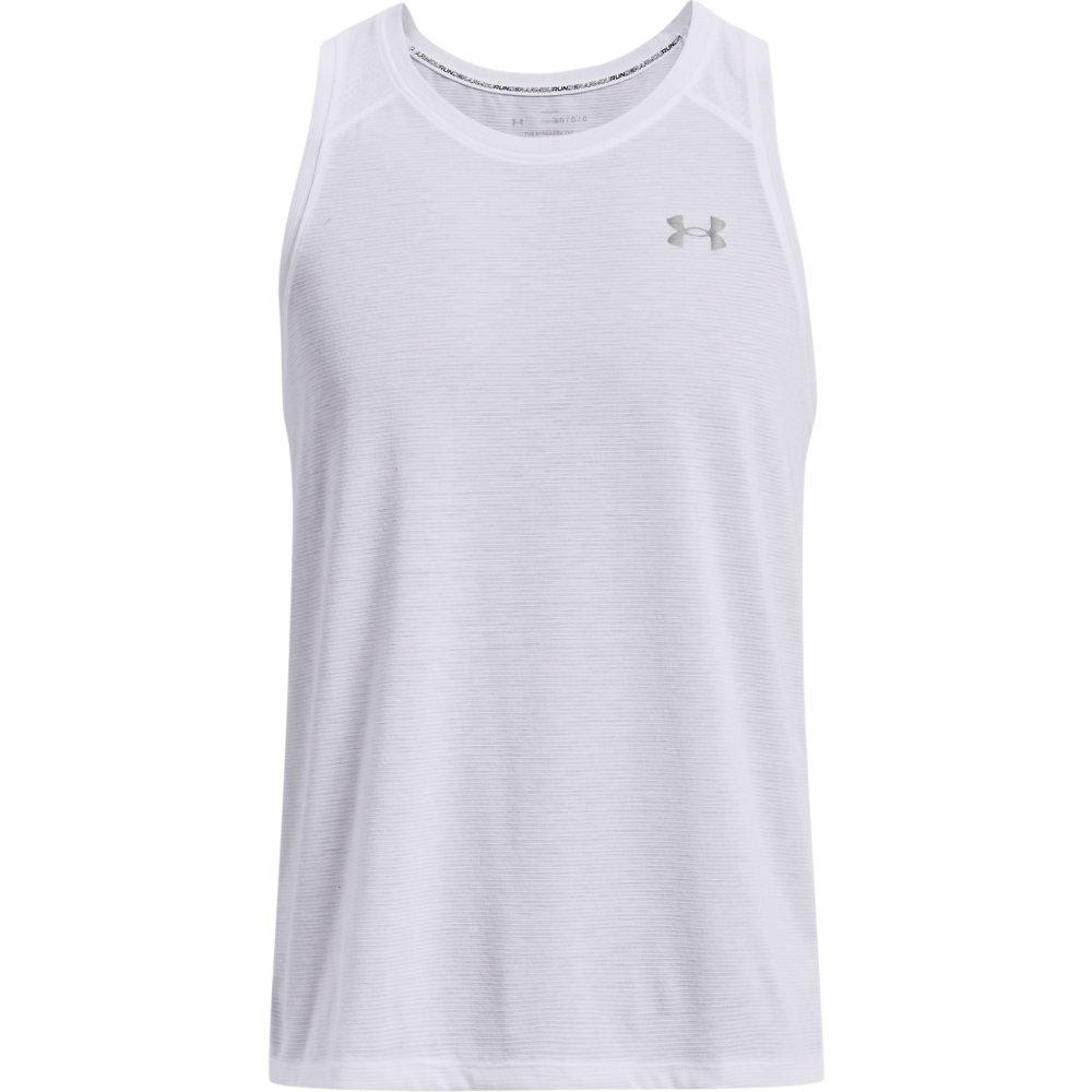 Under Armour, Top sportowy męski Streaker Singlet, 1361468-100, Biały, Rozmiar M