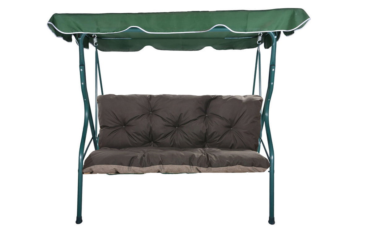 Poduszka na hustawkę ogrodową 120x60x50cm, Poduszka na hustawkę ogrodową 2-3-osobową Czarna