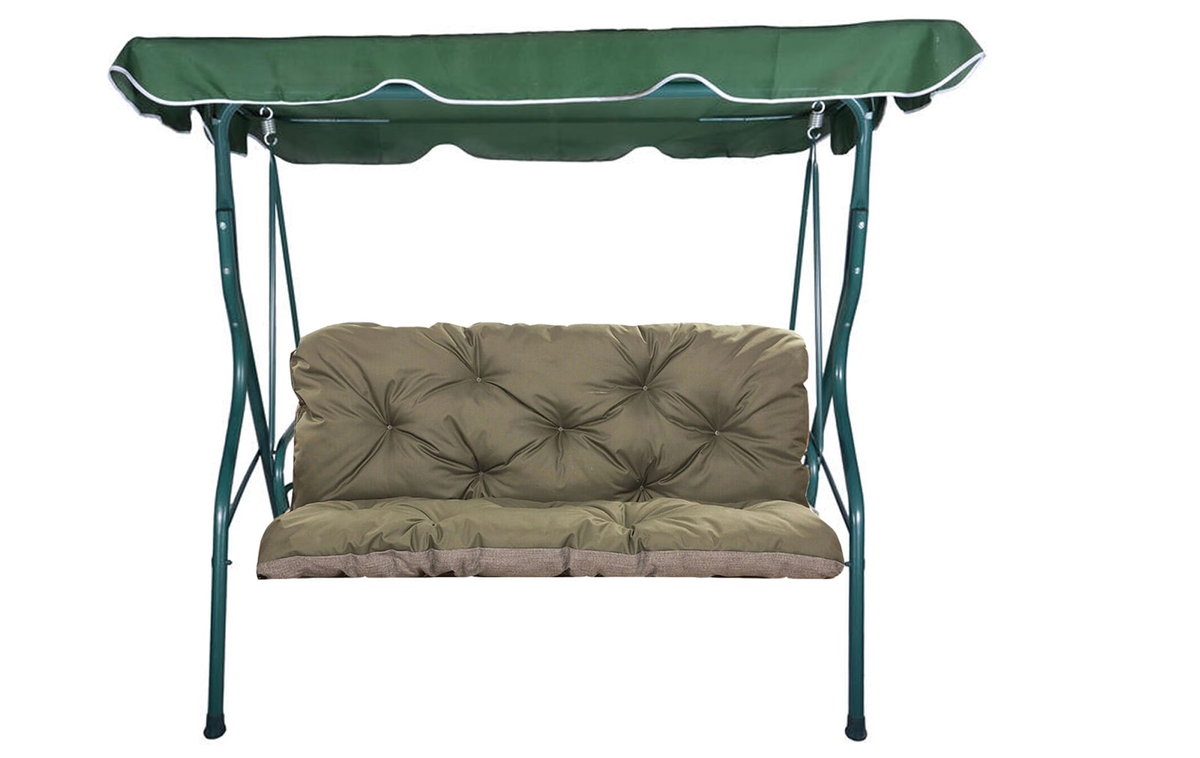 Poduszka na huśtawkę 150x50x50cm, Poduszka na huśtawkę ogrodowa 2-3-osobową Zielona