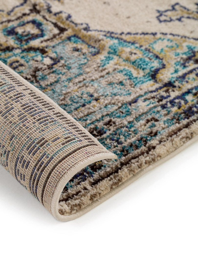 Dywan Krótkowłosy Casa Kolor Beżowy Styl Ornament 80X150 Benuta - Rug/Benut/Casa/Beige+Turquoise/80X150