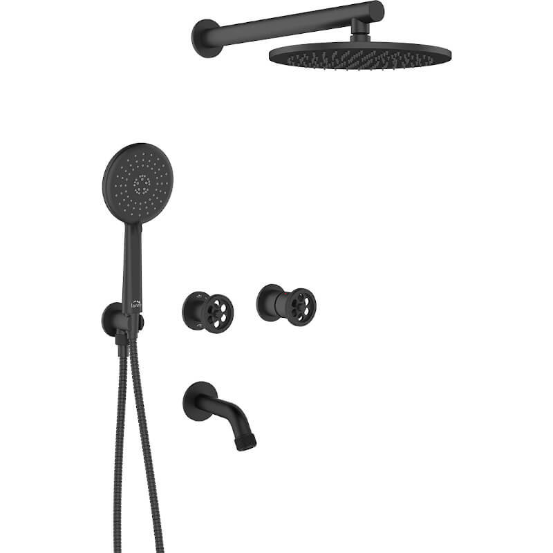 Laveo Bateria wannowo-natryskowa podtynkowa czarna MURO BAU 711P
