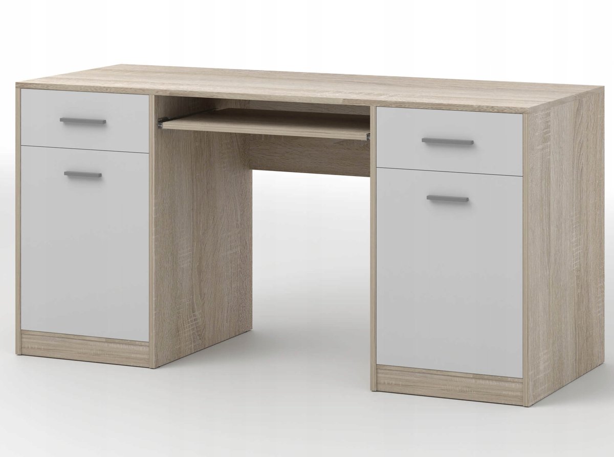 Duże biurko komputerowe sonoma białe 150 cm LUCAS