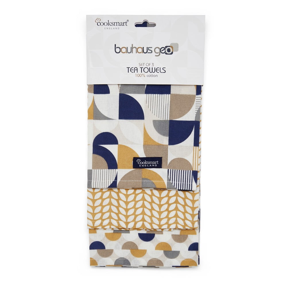 Bawełniane ścierki zestaw 3 szt. 45x65 cm Bauhaus – Cooksmart ®