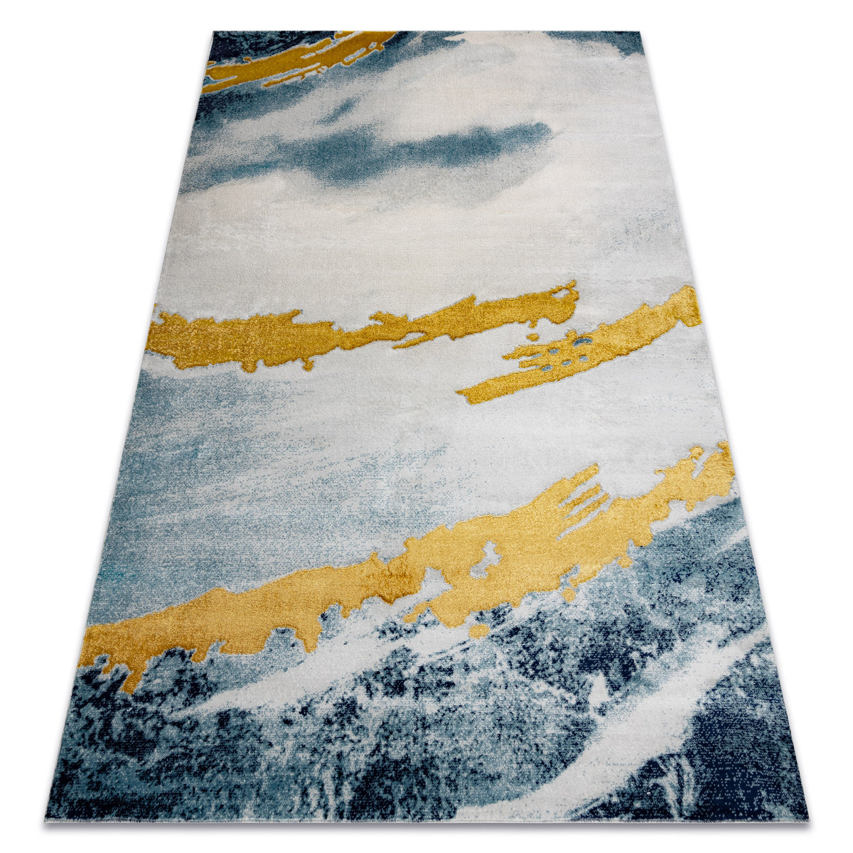 Dywan EMERALD ekskluzywny 1023 glamour, stylowy abstrakcja niebieski / złoty, 240x330 cm