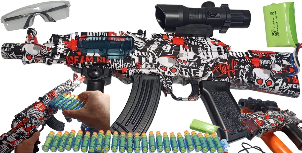 Pistolet Karabin Automatyczny AK47 Na strzałki AKUMULATOR + FILM - NOWA JAKOŚĆ