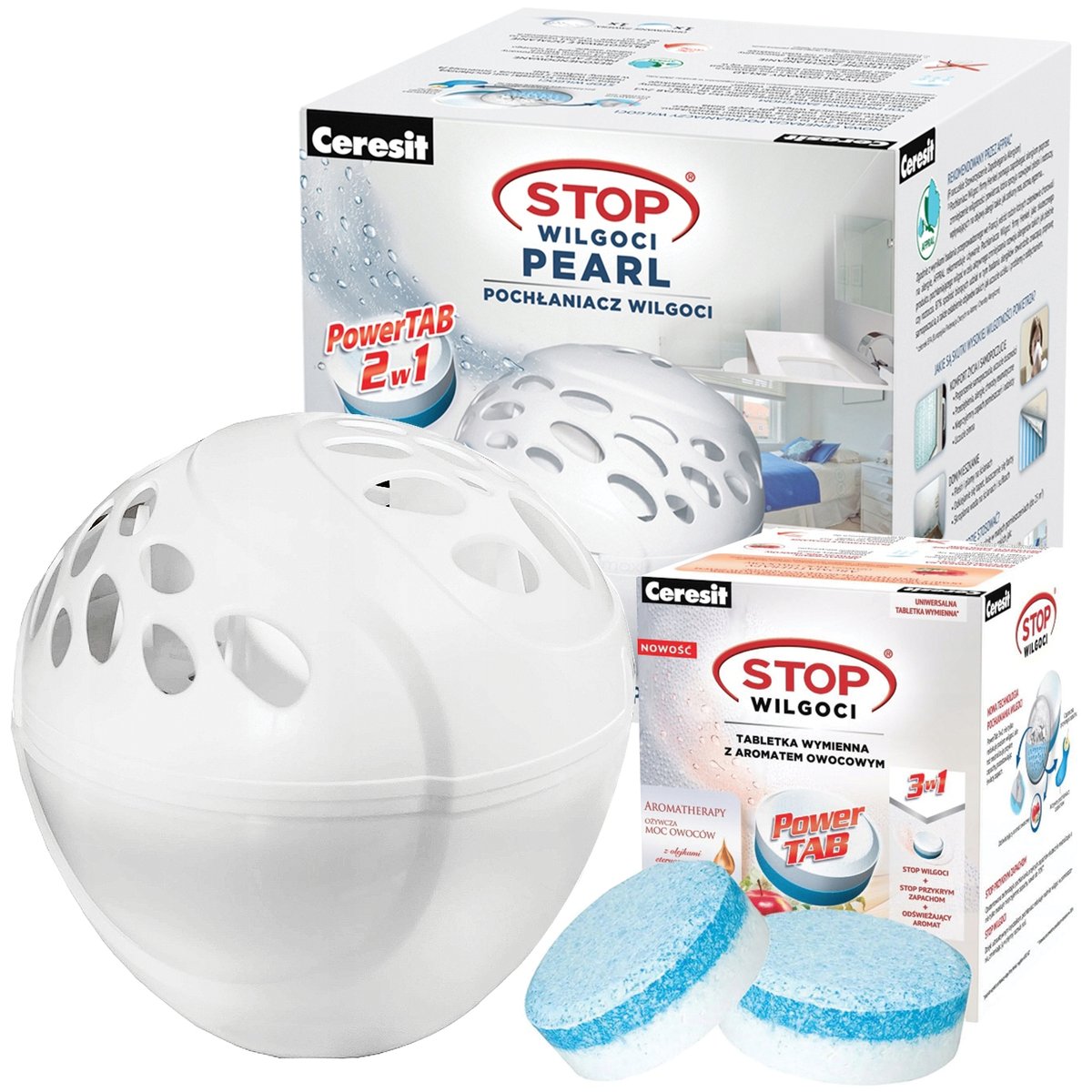 Ceresit mały Pochłaniacz Stop Wilgoci biały Pearl z tabletkami 300g