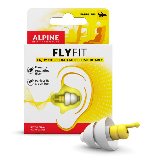 Alpine flyfit  zatyczki do uszu dla wyrównanie ciśnienia podczas lotu, gratis Cleaner 111.21.250