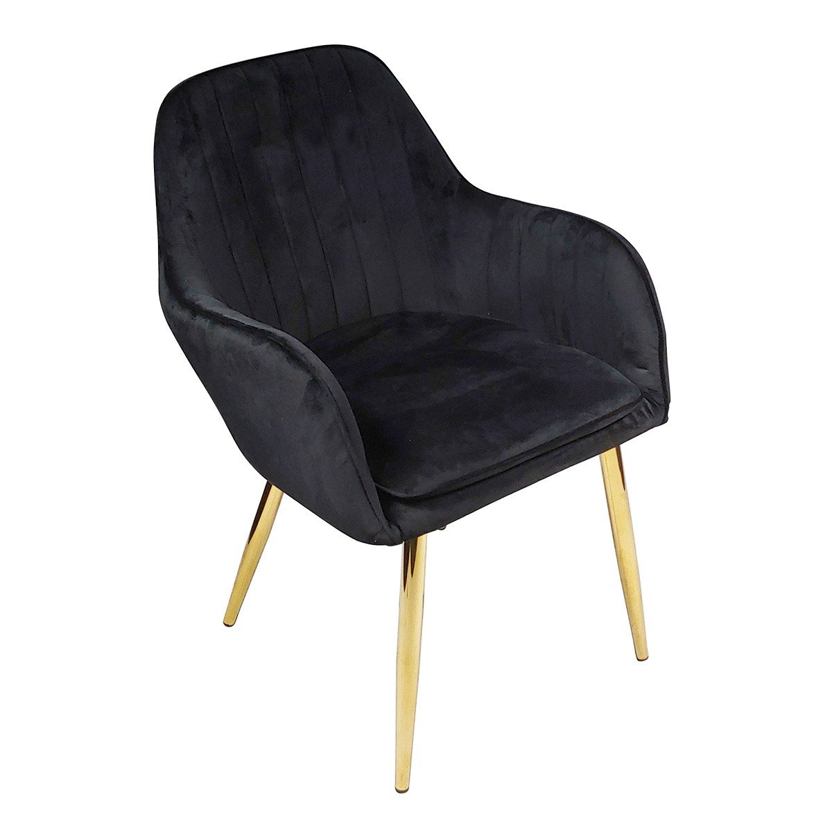 Fotel FLORYDA GOLD VELVET czarny - welur