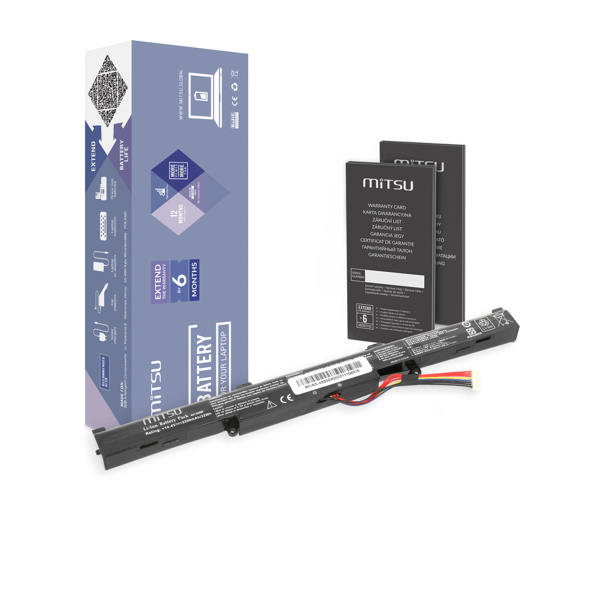 Mitsu akumulator bateria Asus A550E K550E BC/AS-X550E