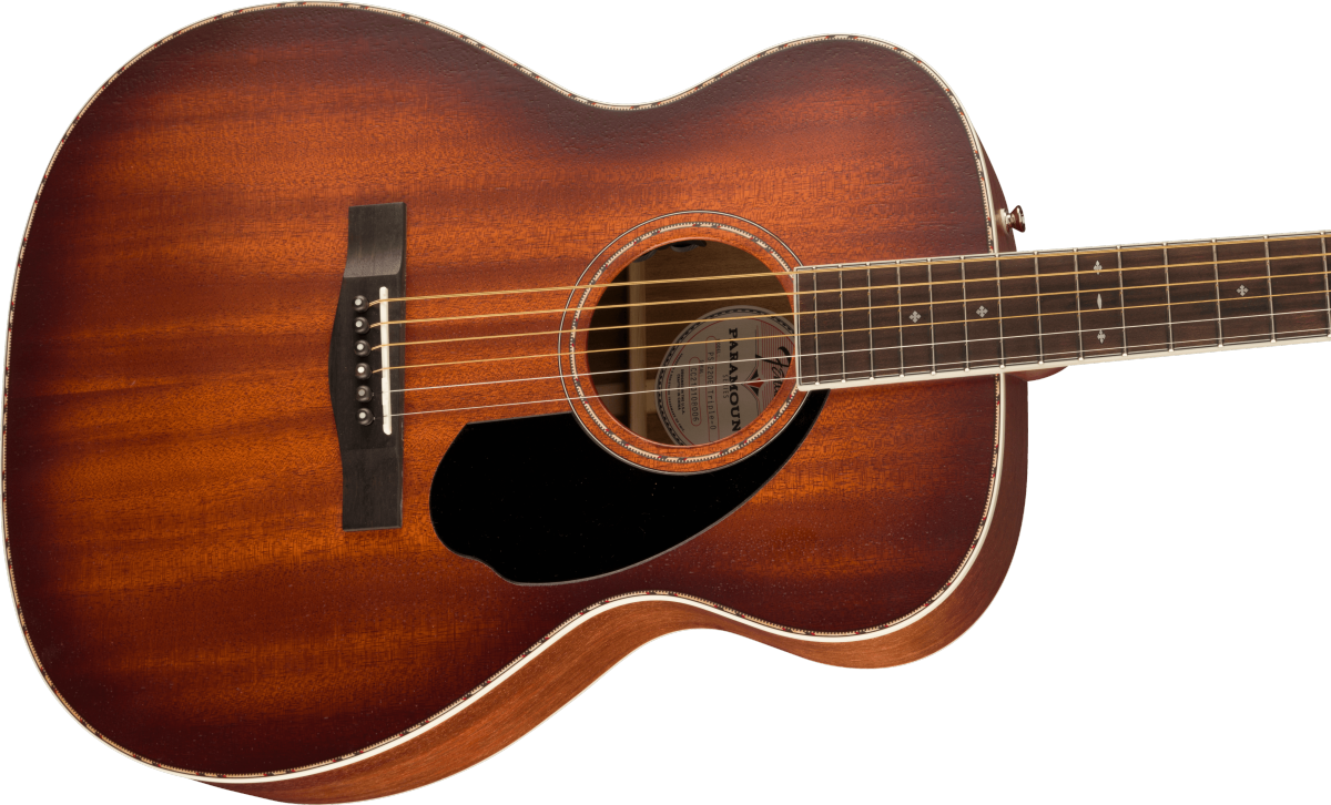 Fender PO-220E Orchestra All Mahogany Ovangkol Fingerboard Aged Cognac Burst