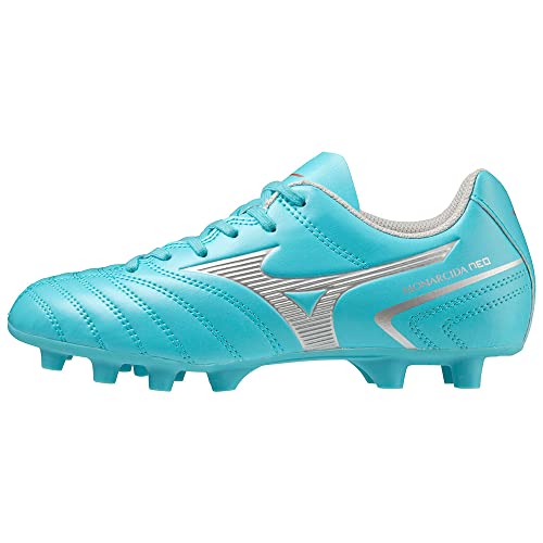 Mizuno Unisex dziecięce buty piłkarskie Monarcida Neo Ii Select Jr, Niebieski Curacao Śnieżka Czerwony Brązowy Satyna, 32.5 EU