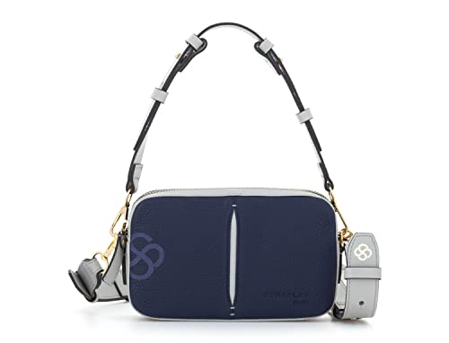 Scharlau Astrid mała torebka damska Artium Collection ze skóry, kolor niebieski, wymiary 6 x 12 x 20 cm, WA07-L21BL, niebieski, 6 x 12 x 20 cm, casual