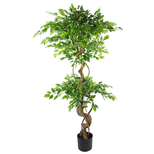Leaf LEAF-7369 150 cm sztuczne japońskie drzewo w stylu fruticosa, skręcony duży fikus, 1,5 m
