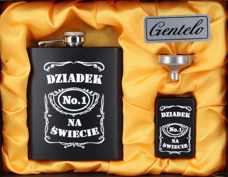Piersiówka + Zapalniczka Benzynowa Dla Dziadka Prezent