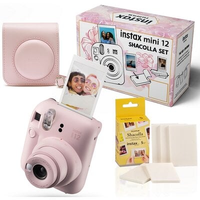 Fuji Aparat FILM Instax mini 12 Shacolla Set (etui + ramki Shacolla) Różowy