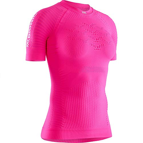 X-Bionic Damska koszulka z krótkim rękawem Effektor 4.0 Run Neon Flamingo/Namib Red XL