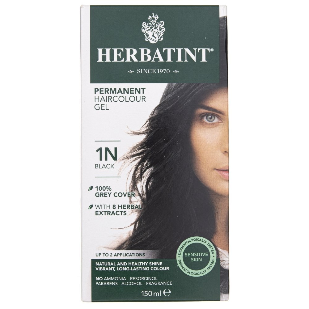 Herbatint zdrowe i lśniące włosy Farba do włosów Kolor - 1N - czarny 2738-0