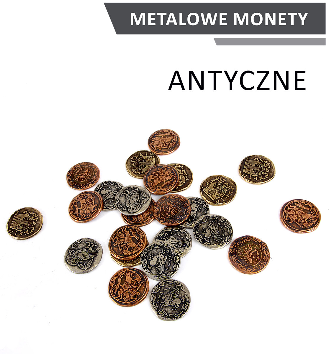 Rebel Metalowe Monety Antyczne zestaw 24 monet