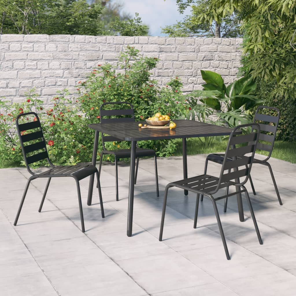 vidaXL Stolik ogrodowy, antracytowy, 100x100x71 cm, stal