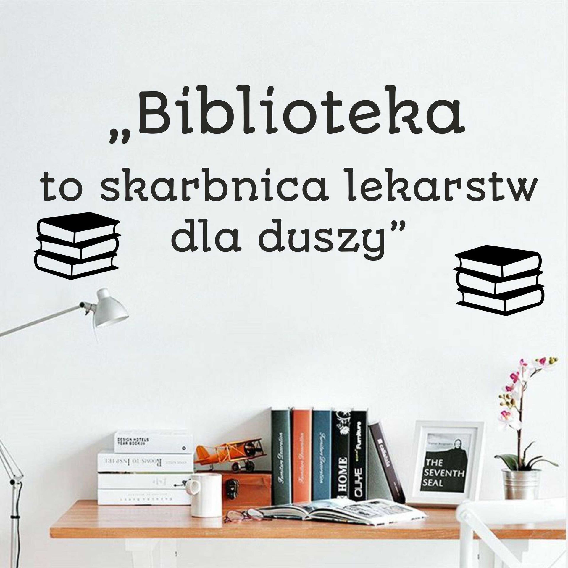 Naklejka: Biblioteka to skarbnica...