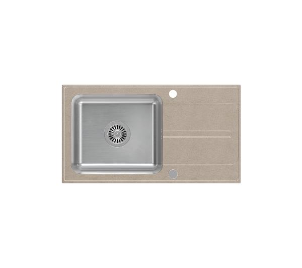 Quadron FUS_R7843BE Ralph 111 Fusion river sand - beżowy - granitowy - wpuszczany - ociekacz