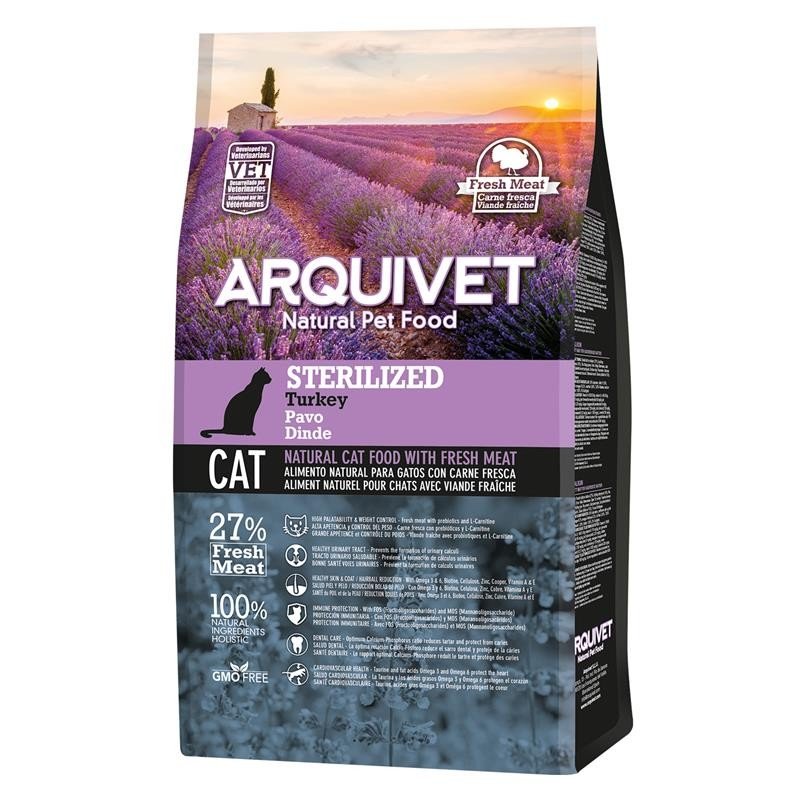 Sucha karma dla kota po sterylizacji Arquivet z indykiem 1,5kg