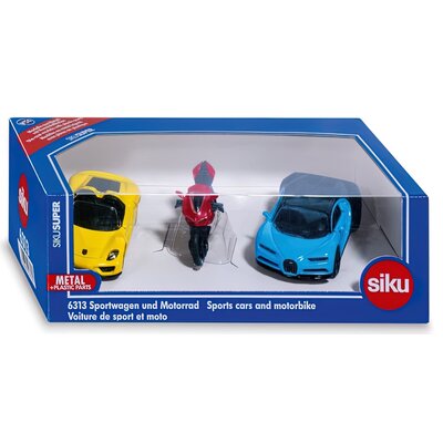 Siku SUPER sports car and motorcycle 6313