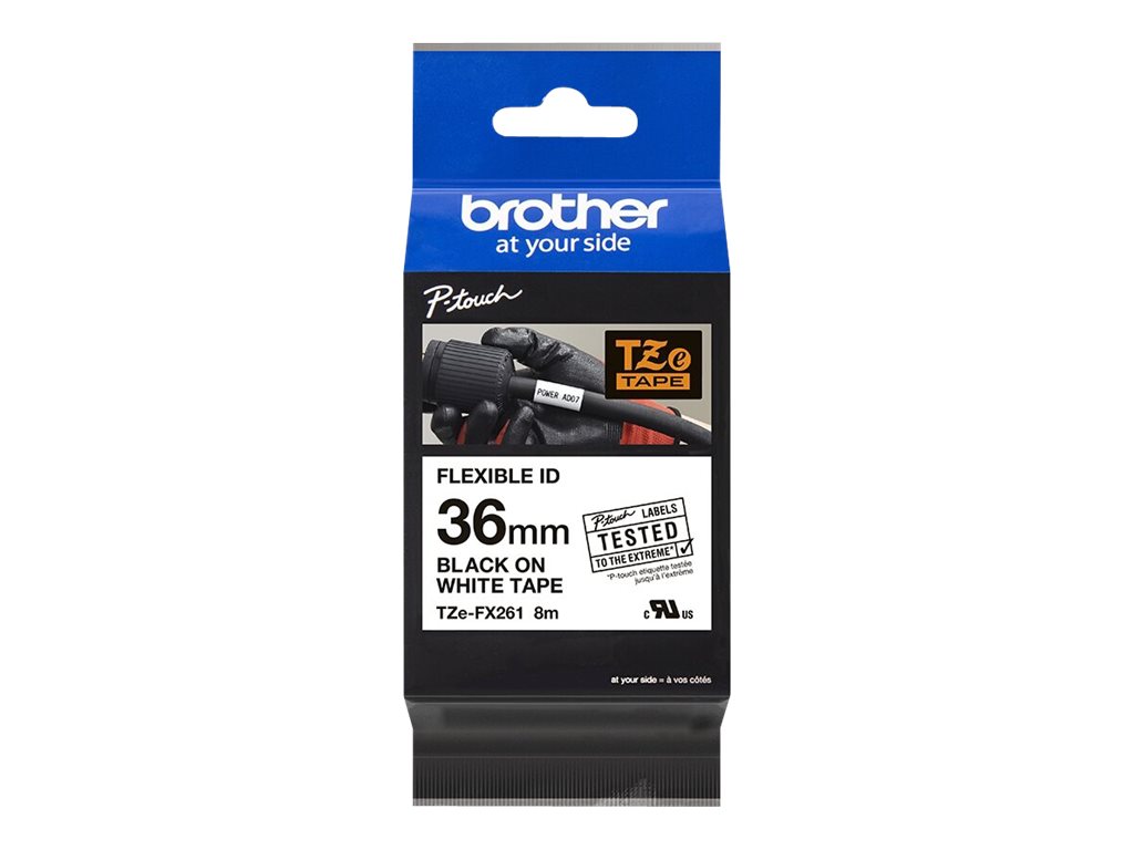 BROTHER TZEFX261 Taśma Brother 36mm BLACK ON WHITE FLEXIBLE ID