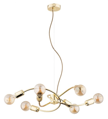 Karuzo lampa wisząca 6-punktowa złota 63163