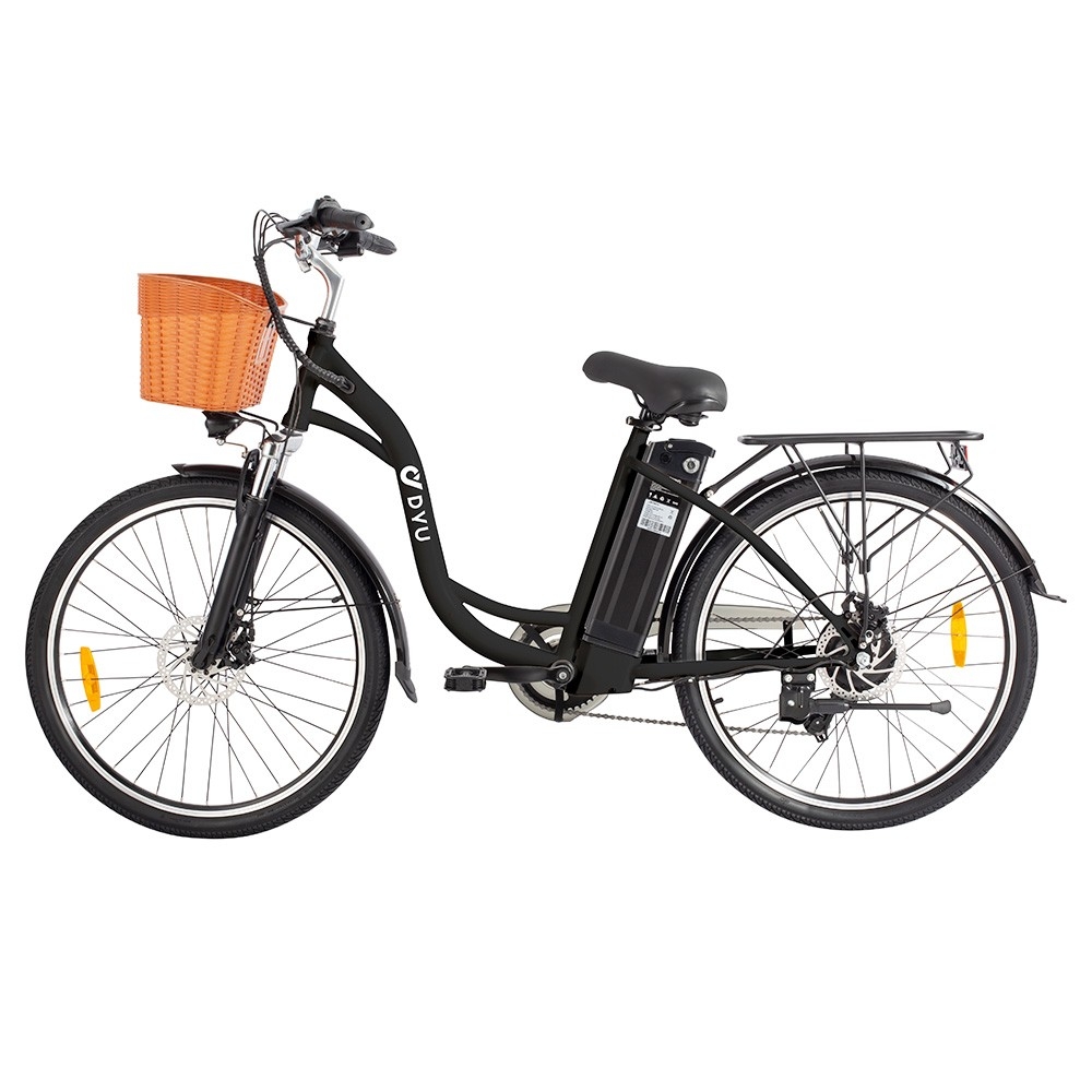 Rower Elektryczny DYU C6 Opony 26*1,95 Cala, Silnik 350W, Bateria 36V 12,5Ah, Prędkość Maks. 25km/h - Czarny