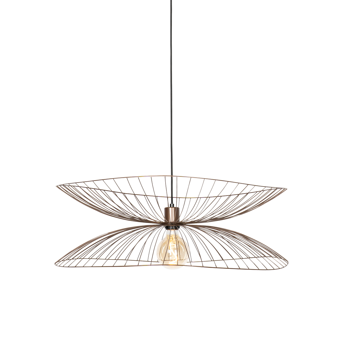 QAZQA Designerska lampa wisząca brąz 66 cm - Pua