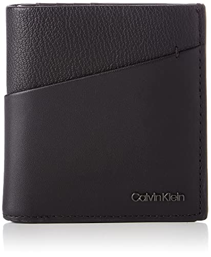 Calvin Klein Męskie diagonalne Trifold 6CC W/Moneta Portfele, Ck Black, OS, Ck czarny, Rozmiar Uniwersalny