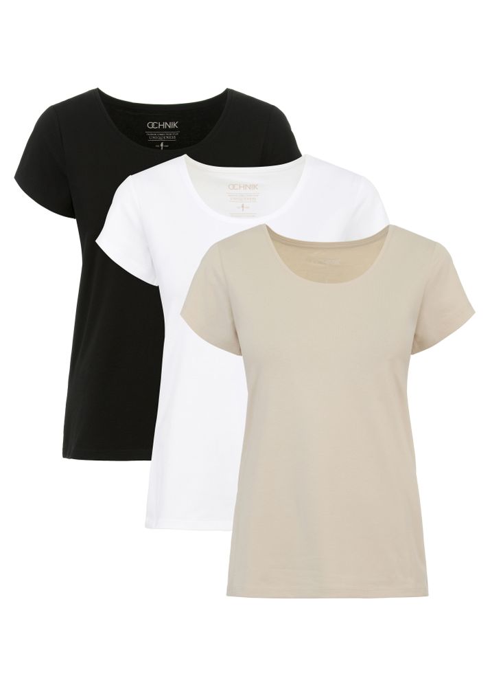 Trójpak T-shirtów damskich basic