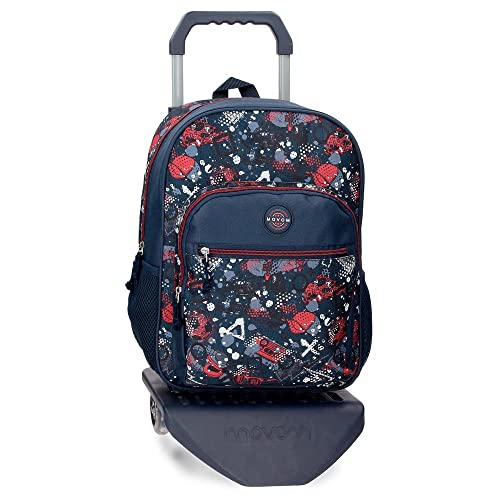 Movom Free Time Plecak z wózkiem Wielobarwny 30x38x12 cms Poliester 13,68L, Wielobarwny, Talla única, Plecak z wózkiem