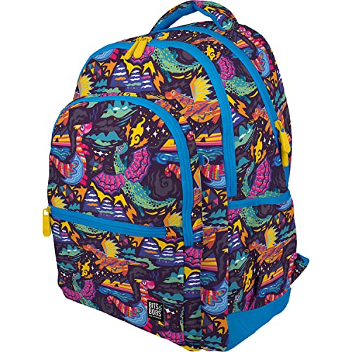 Grafoplas Rubber Dragons Bits And Bobs Pop Up Design, Plecak szkolny Unisex Dzieci, Fioletowy, 33x46x22 5cm, Fioletowy, 33x46x22,5cm, Szkolny
