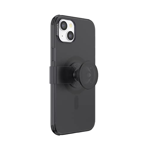 PopSockets: PopCase PlantCore dla MagSafe pokrowiec na rośliny dla iPhone 14 Plus z uchwytem i uchwytem przesuwnym PopGrip Slide z wymiennym topem - czarny