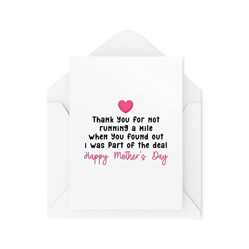 Śmieszne kartki na Dzień Matki - Thank You For Not Running a Mile - Thank you Step Mum - Bonus Mum - Like a Mum - Kartka urodzinowa - CBH1625