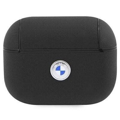 BMW BMAP2SSLBK AirPods Pro 2 cover czarny/black Geniune Leather Silver Logo