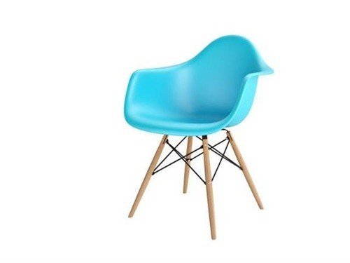 D2.Design Krzesło P018W PP ocean blue, drewniane nogi HF 62261