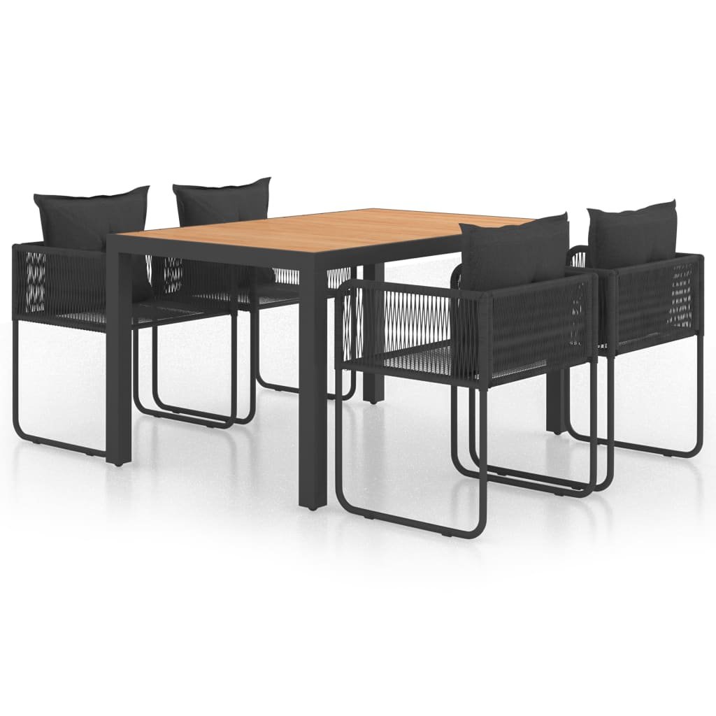 vidaXL 5-częściowy zestaw mebli ogrodowych rattan PVC czarno-brązowy 3060108